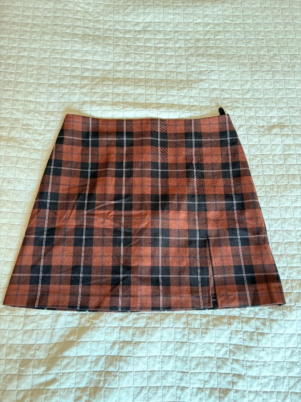 Aritzia Sunday Best Brown Plaid Mini Skirt Size 6